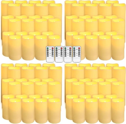 96-Pack LED Flameless Candles with Remote Control - Perfect for Home, Parties, and Special Occasions - Create a Magical Ambiance Effortlessly(Three Sizes)