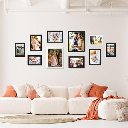 KTKDE A4 Picture Frame in Black -8.27x11.69 Poster Frames,Certificates Documents Frames with Shatter Resistant Glass -Modern Style Wood Composite Frame for Wall or Table top best gift