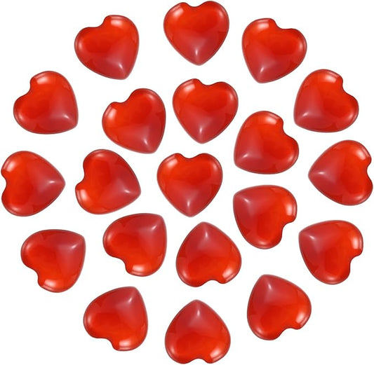 PATIKIL 20 Pcs Natural Heart Shaped Crystal Stone, 0.6 Inch Mini Polished Love Gemstone Crystal, Pocket Rock Engraved Worry Stones for Women Gifts Meditation, Agate Red