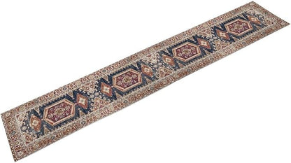 Vintage Boho Table Runner,Flower Geometric Design Rustic Farmhouse Table Runner for Home Farmhouse Kitchen Table Dining Coffee Room Garden Party Wedding Decor 13x120in