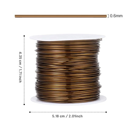 164FT Jewelry Wire 22 Gauge Tarnish-Resistant Copper Beading Wires Roll Bulk for DIY Crafts Jewelry Making, Antique Bronze