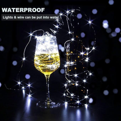 CYLAPEX Pack of 24 Cool White Fairy Lights String Battery Operated Fairy Lights, 3.3ft 20 LEDs Firefly Lights Silver Coated Copper Wire Lights for DIY Decor Christmas Decoration Costume