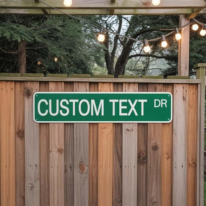 Custom Street Signs Metal, Personalized Road Reflective Signs with Your Text, Logo, 6x24 Inches, Single/Double Sided, Fade Resistant .040 Aluminum