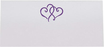 Linked Hearts Printable Place Cards, Purple (Choose Color), Set of 150 (25 Sheets), Laser & Inkjet Printers - Wedding, Party, Dinner, and Special Events - Made in the USA
