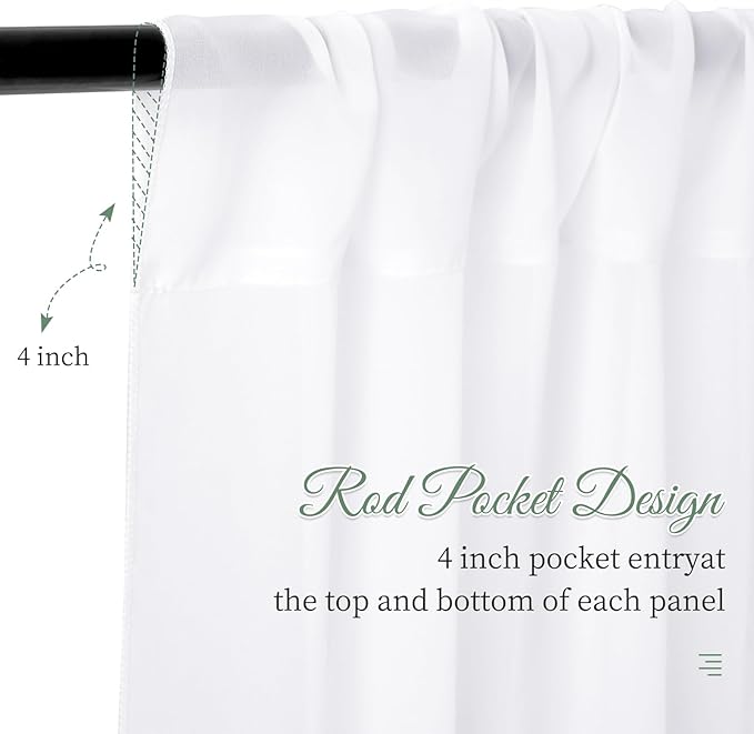 6 Panels White Wedding Ceiling Drapes 5ftx30ft Ceiling Drapes Chiffon Fabric Arch Draping Sheer Curtains Soft Drapery Draping Wedding Ceiling Decorations for Party Ceremony Stage Swag