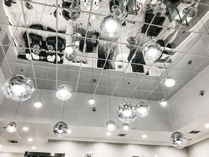 uDecor Glassless Shatterproof Mirror Ceiling Tiles - 2FT x 2FT, Box of 10, Silver - Durable Acrylic Mirror Tiles for Modern Elegance and Lightweight Ceiling Transformation