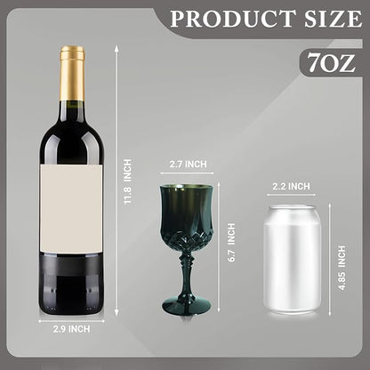 Plastic Wine Glasses，Plastic Goblets Vintage Style Cordial Drinking Glasses for Wedding Reception, Halloween Grand Event Party Supplies (24, Black)