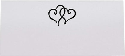 Linked Hearts Printable Place Cards, Black (Choose Color), Set of 150 (25 Sheets), Laser & Inkjet Printers - Wedding, Party, Dinner, and Special Events - Made in the USA
