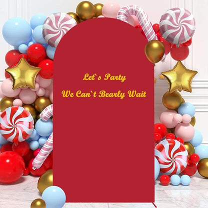 Red Arch Cover Wedding Arch Stand Covers 4FT Arched Backdrop Cover Spandex Arch Covers Stretchy Backdrop for Arches Wall Panels Chiara Back Drop Cover Baby Shower Balloon Party Decorations