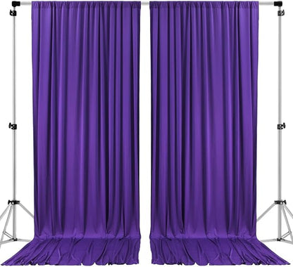 AK TRADING CO. 10 feet x 8 feet IFR Polyester Backdrop Drapes Curtains Panels with Rod Pockets - Wedding Ceremony Party Home Window Decorations - Purple