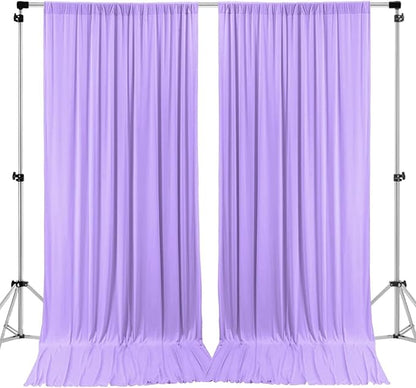 AK TRADING CO. 10 feet x 10 feet Polyester Backdrop Drapes Curtains Panels with Rod Pockets - Wedding Ceremony Party Home Window Decorations - Lavender