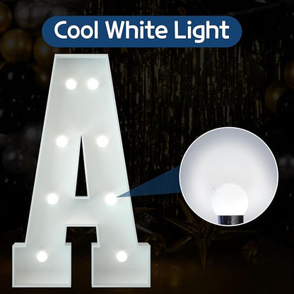 Marquee Letters 3 Feet Tall Large Light Up Letters Baby Shower Decorations Wedding Engagement Proposal White Party Decorations Marry Me Sign Big Cardboard Backdrop A