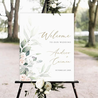 Welcome Sign For Wedding, Welcome To Wedding Sign, Wedding Welcome Sign, Greenery Wedding Welcome Sign, Floral Wedding Welcome Sign, Boho Wedding Welcome Sign