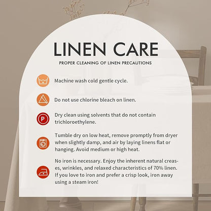 MIULEE Natural Linen Cotton Blend Tablecloth Rectangle, Luxury Waterproof Stain Resistant Durable Farmhouse Oblong Table Cloth for Dining Party Christmas Weddings Birthday, 52 x 84 inch, Ivory Cream