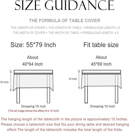 patdrea Designer French Vintage Rectangular Tablecloth,Yellow Floral Pattern Anti-Wrinkle Table Cloth,Dacorative Cover for Kitchen Dining Parties,Christmas,Thanksgiving,55"x79"-Cornflowers
