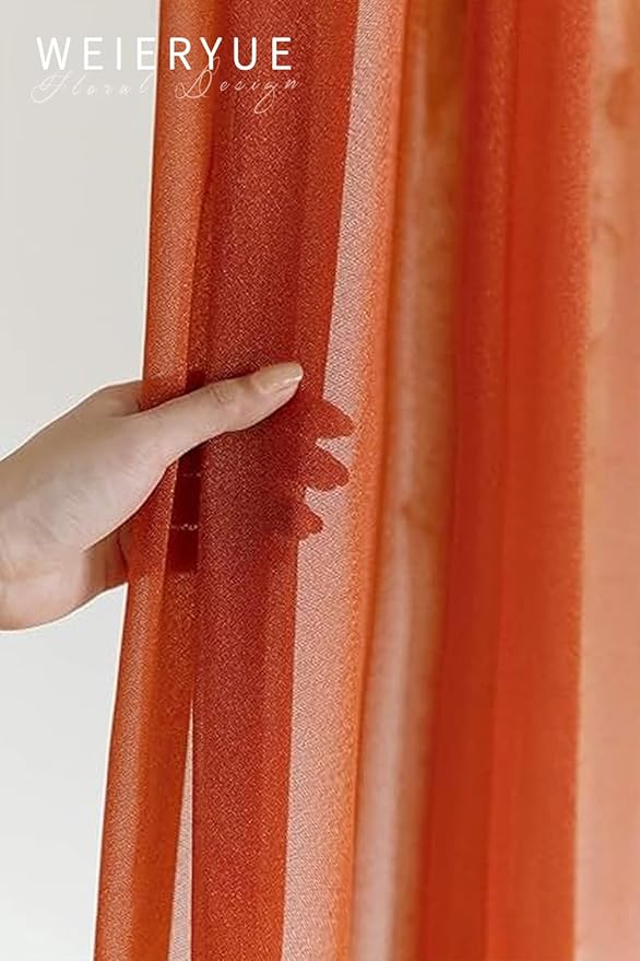 Artificial Wedding Arch Flowers Kit(Pack of 3),2Pcs Artificial Flower Arch Decor,1Pcs Sheer Drape for Wedding Ceremony Arbor for WeddingCeremony (Burnt Orange Wedding)