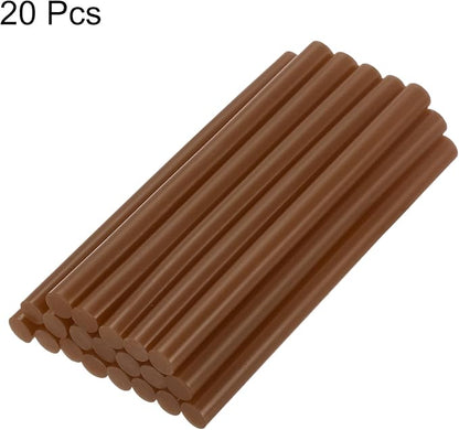 uxcell 20pcs Hot Glue Sticks for Glue Gun 7mm/0.27-inch x 4-inch Mini Hot Melt Adhesive Glue Stick Brown