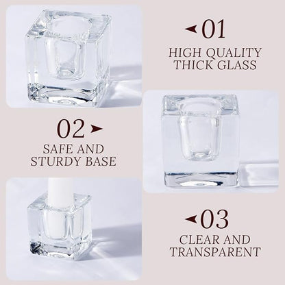 Glass Candlestick Holders Bulk for Taper Candles, Set of 18 Clear Glass Candle Holders for Family Party, Church and Wedding