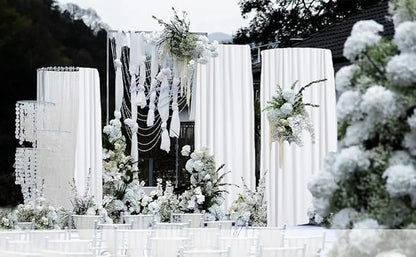 White Backdrop Curtains Wedding Background Drapes White Drapes for Backdrop Decoration Photography Video Studio Props 10x12FT TAYHQ001