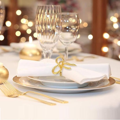 Pack of 50 Napkin Rings Alloy Hollow Out Flower Napkin Holder Dinning Table Napkin Ring for Dinner Parties Wedding Banquet Table Setting Family Gatherings Table Decor（Gold，50）