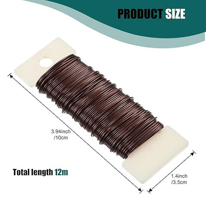 6 Rolls 112 Yards Floral Flexible Paddle Wire Floral Bind Wire for Crafts, Christmas Garland and Flower Arrangements DIY Craft, Christmas Holiday Decoration(Green, Coffee, Silver, Gold, Black, White)