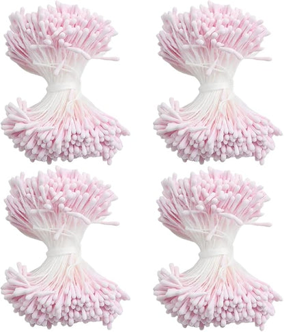 HAHIYO 700Pcs 2mm Light Pink Matte Double Head Flower Stamen Pistil for Flower Making Scrapbook Decoration - Handmade Artificial Flowers Pistil Matt-Like Floral Stamens Flowers Pollen Stamen
