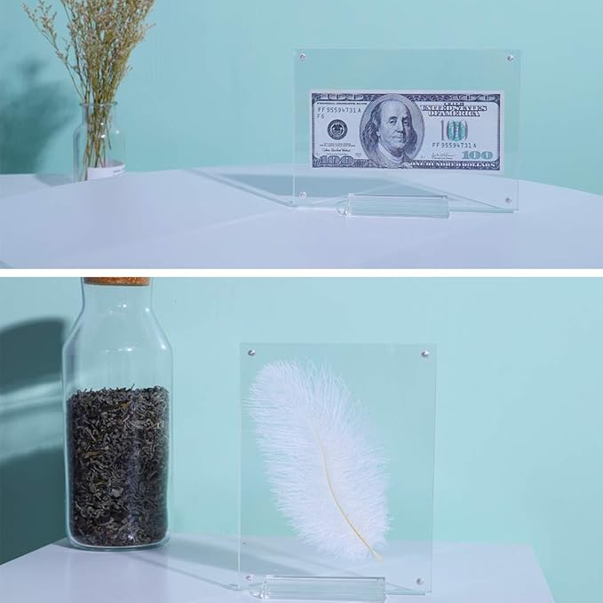 Premium Acrylic Picture Frame 4x6-3 Pack Gift Box Package, Clear Free Standing Desktop Double Sided Best Gift for Family, Perfect Decorate Birthday Wedding Party - Free Soft Microfiber