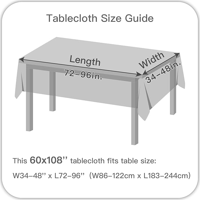 maxmill Linen Texture Tablecloth Water Resistant Antiwrinkle Spillproof Wipeable Washable Soft Fabric Table Cloth for Dining Room, Buffet Banquet Party Holiday, Rectangular 60 x 108 Inch, Demin Blue
