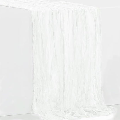 6 Pack White Cheesecloth Table Runner 35x120 Inch 10Ft Rustic Gauze Cheese Cloth Thanksgiving Table Runner Sheer Cheesecloth Table Runners for Wedding Party Bridal Shower Decoration
