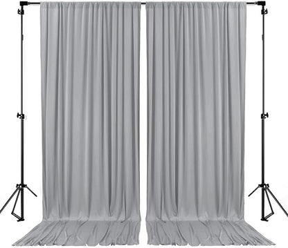 10 x 7 Feet New Dark Grey Backdrop Curtain for Partie, Background Curtains for Photoshoot, Birthday, Wedding, Halloween, Thanksgiving, Christmas, New Year Party Decorations 5Ft x 7Ft, 2 Panels