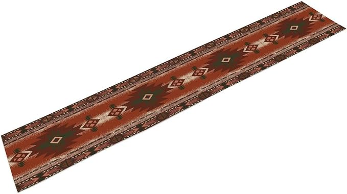 Aztec Table Runner Southwestern Ethnic Style Geometric Navajo Tribe Abstract Pattern Vintage Rustic Table Dinner Table Runner 13x120 Inch