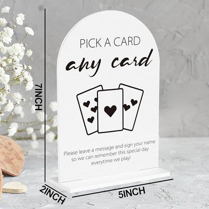 Playing Cards Guest Sign, Wedding Guest Book Desk Decor, Wedding Engagement Bridal Shower Reception Party Table Desk Acrylic Decor