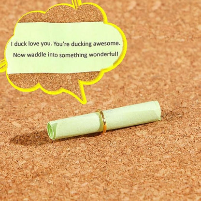 Tiny Duck Message in a Bottle with Wishing Paper – Romantic Gift for Husband, Wife, Boyfriend, Girlfriend – Perfect for Anniversary, Valentine, or Just Because