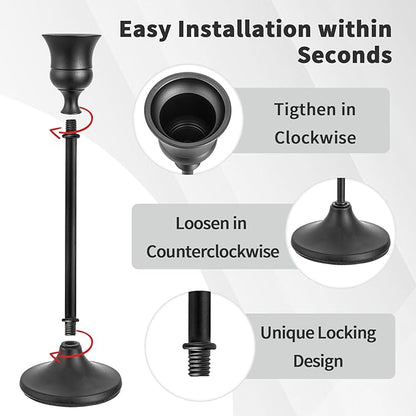 CHILL RECIPE Black Candlestick Holder Tall Taper Candle Holder for Home Decor Table Centerpiece Party Festival Decorations Halloween Decoration (4 Set 12Pcs)