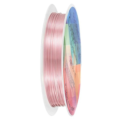 0.5 mm/24 Gauge Copper Wire for Jewelry Making, 20.3FT Copper Beading Craft Wire for Jewelry/Weaving/DIY Crafting/Planting, Color-Retaining [6.2M, Rose Gold]