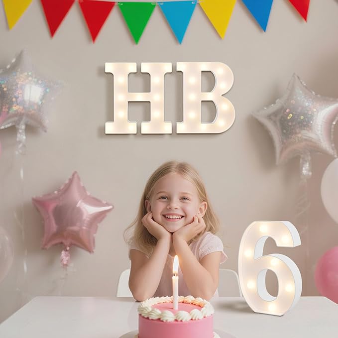 LED Marquee Light Up Numbers Sign - Lighted Birthday Numbers Sign for Birthday Party Decoration, Bar Wall, Home, Table Room, Wedding and Christmas Decorations, Number 0