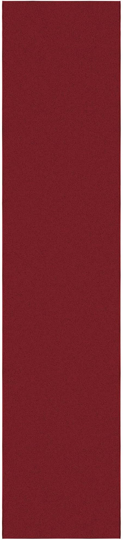 Sweet Home Stores SH Non-Slip Solid Rubberback Indoor Runner Rug for Kitchen, Hallways, Bathroom, Entrance, Bedroom, 2'7" x 12', Red