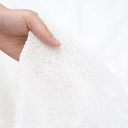 Poise3EHome Sequin Backdrop Curtain, White Sequin Backdrop, Sequin Curtains for Party Wedding Sequence Backdrop, 20FT x 10FT