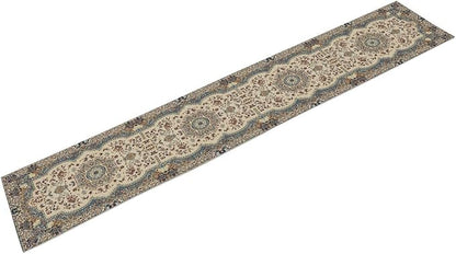 Boho Vintage French Table Runner,Retro Flower Rustic Country Style Floral Print Pattern for Home Kitchen Table Decor Dining Coffee Room Garden Party Decor 13x90in