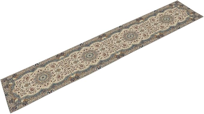 Boho Vintage French Table Runner,Retro Flower Rustic Country Style Floral Print Pattern for Home Kitchen Table Decor Dining Coffee Room Garden Party Decor 13x36in