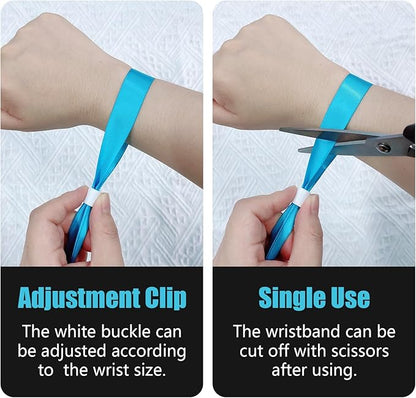 100 Pcs Cloth Event Wristbands, Event Wristbands, Colored Wrist Bands for Events, for Lightweight Concert Wrist Strap for Activities, Party Bracelets for Events ( Color : Water Blue )