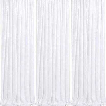 Sparkly Backdrop White Photo Backdground Curtain 3 Pack 2x8ft Sequin Fabric for Birthday Wedding Baby Shower Christmas Party Decorations