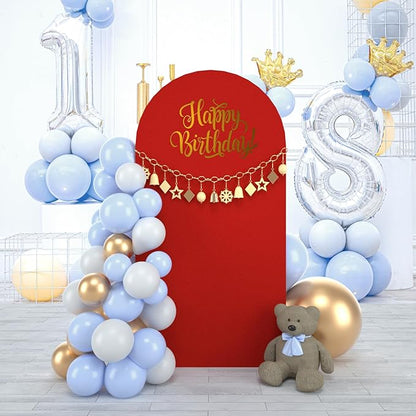 bricia Wedding Arch Backdrop Stand Cover, 6.6FT Double Sided Stretchy Arch Cover Fitted Wedding Birthday Party Banquet Decoration (Red 79.2''Lx39.6''W)