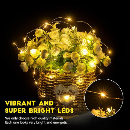 Brightown 24 Pack Fairy Lights Battery Operated String Lights - 7 ft 20 LED Mini String Lights Waterproof Silver Wire Firefly Lights for Vases Mason Jars DIY Crafts Plants Table Centerpieces Wedding