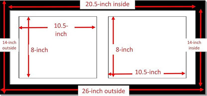 Creative Picture Frames 10X24Bk-W Black Horizontal Double Diploma Frame With 2 Opening White Mat, Holds 2-8.5X11-Inch Documents With Wall Hanger