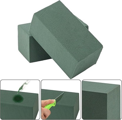 IHDYPPEW 20 PCS Green Floral Foam Blocks, 6"L x 3"W x 2.5"H Floral Foam for Flower Arrangements, Dry and Wet Florist Foam for Flowers, Flower Foam Bricks for Flowers Business, Outdoor, Weddings