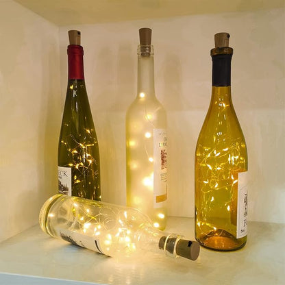 10 Pack Wine Bottle Lights with Cork, 20 LEDs, 6.6 Ft, Fairy Mini String Lights for DIY Jar Halloween, Christmas, Party Decoration, Wedding Listing (10 Pack, Warm White)