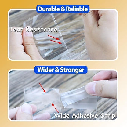 PigPotParty 4''x 6" Clear Plastic Cellophane Gift Wrap Bags, 100 Pcs Small Self Sealing Cookie Bags for Gift, Party favor, Candy, Treat, Goodies, Snack, Self Adhesive Resealable