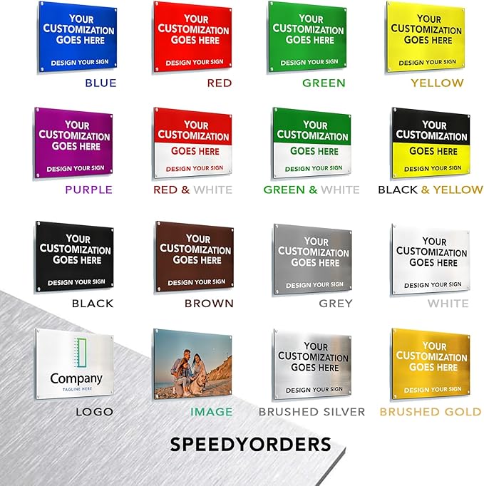 Custom Metal Signs, Personalized Aluminum, Customized Safety, Business Signs, Waterproof Outdoor, White Aluminum (Gray, 18x12 In)