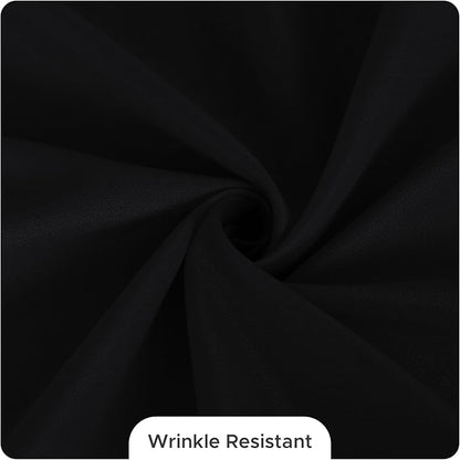 Fitable 8 Pack Round Tablecloths: Stain Resistant Wrinkle Free Circle Table Clothes, Washable Reusable Polyester Table Covers for Wedding Party Birthday Banquet Reception(Black, 84 Inch)
